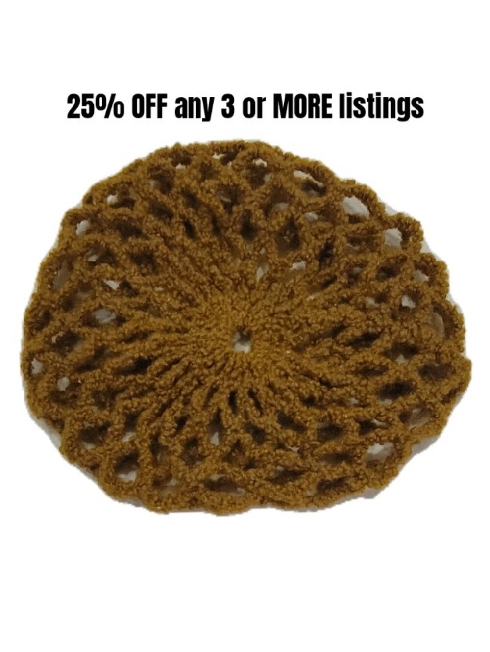 Handmade Mustard Brown Crochet Hat Beree Beanie Chunky Knit Cozy Crotchet